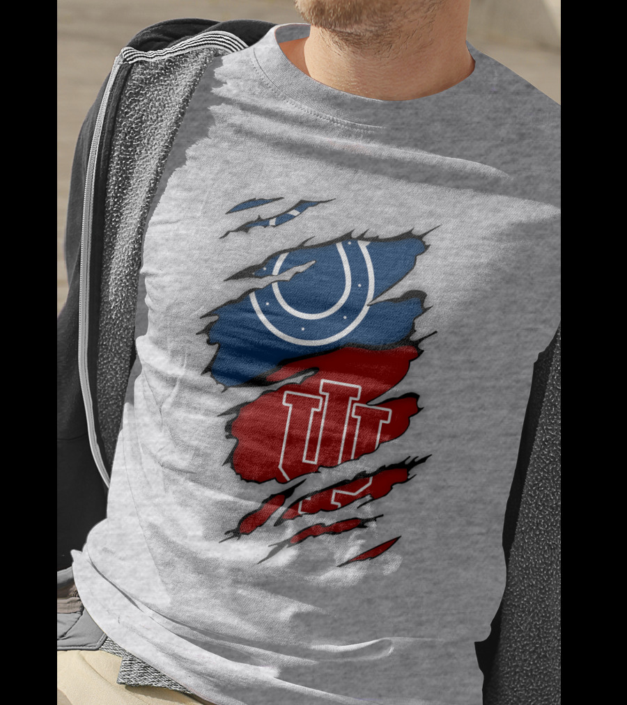 Indianapolis Colts Indiana Hoosiers Logo Mashup T-Shirt