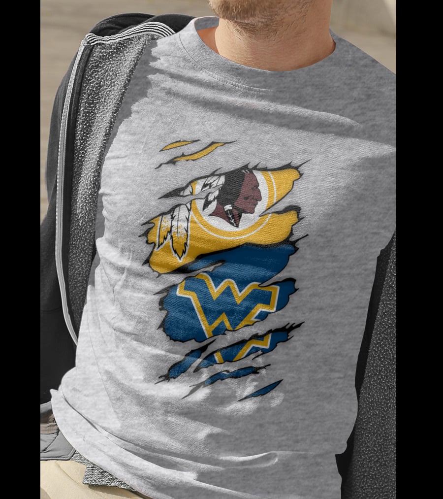 Washington Redskins West Virginia Mountaineers Logo Crossover T-Shirt