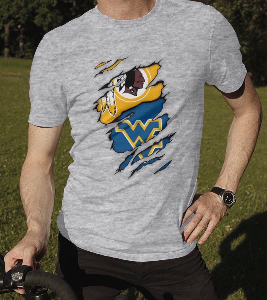 Washington Redskins West Virginia Mountaineers Logo Crossover T-Shirt