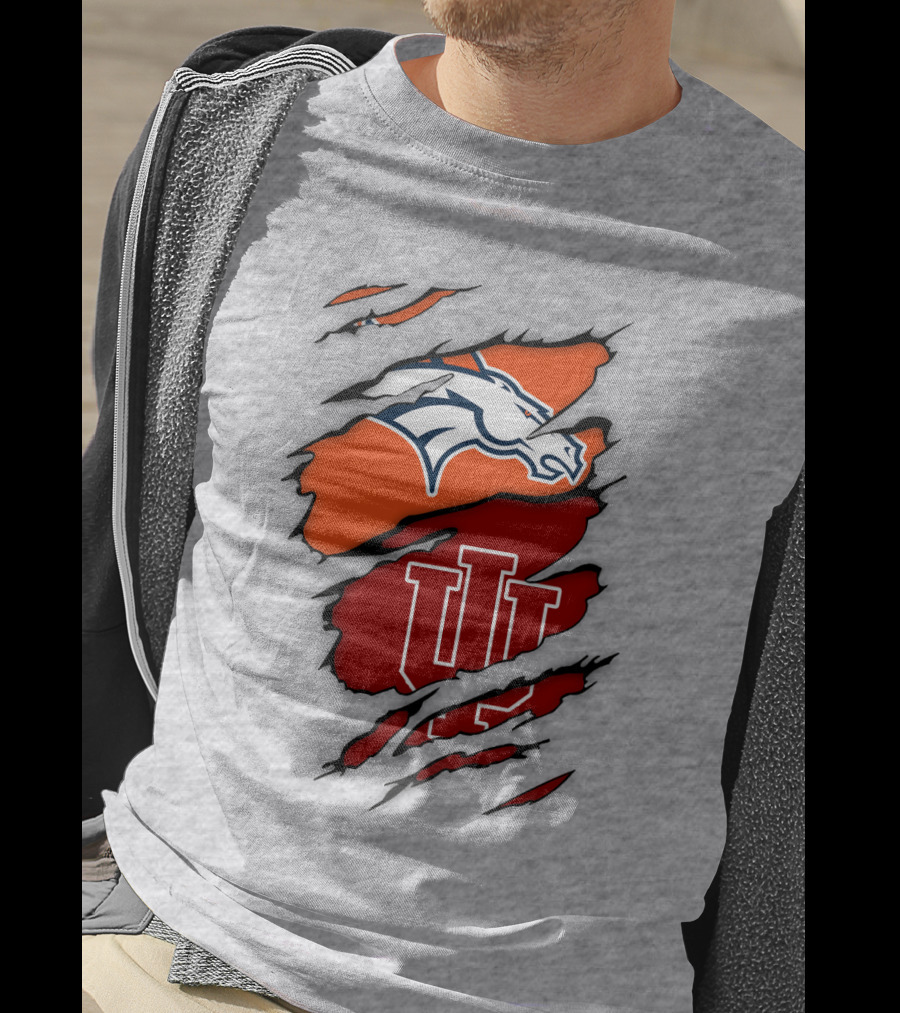 Denver Broncos Indiana Hoosiers Fan Crossover T-Shirt
