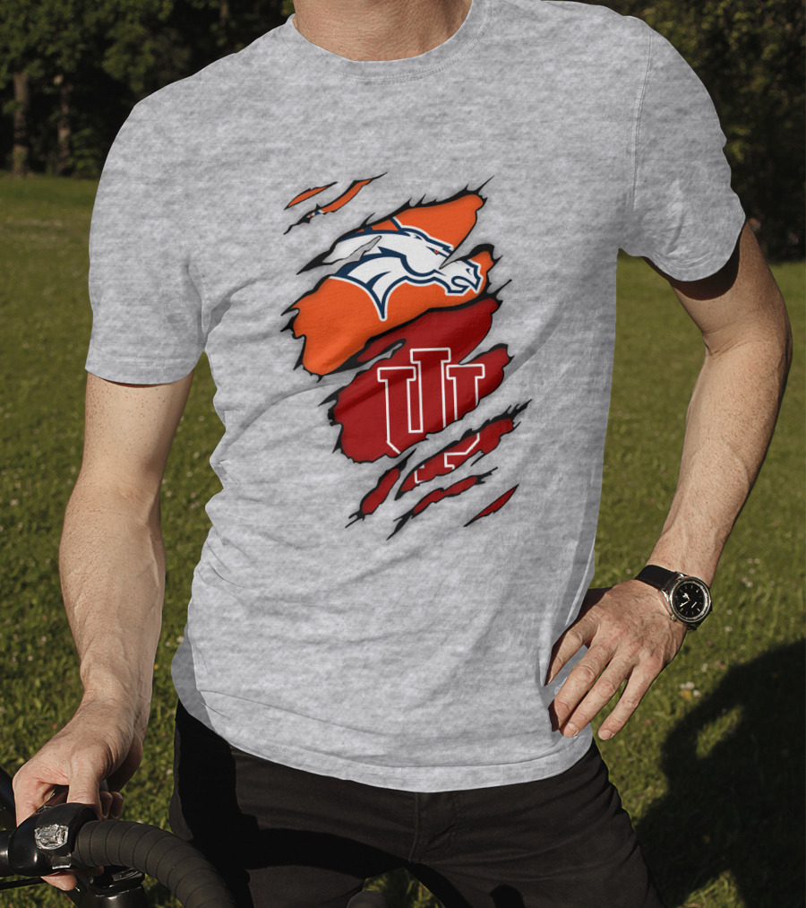 Denver Broncos Indiana Hoosiers Fan Crossover T-Shirt