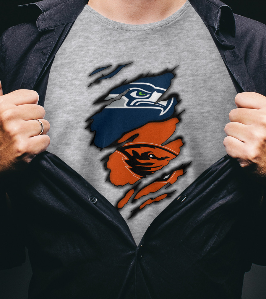 Seattle Seahawks Oregon State Beavers Claw T-Shirt