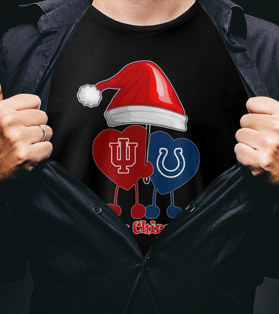 Merry Christmas Indianapolis Colts Indiana University Hearts T-Shirt