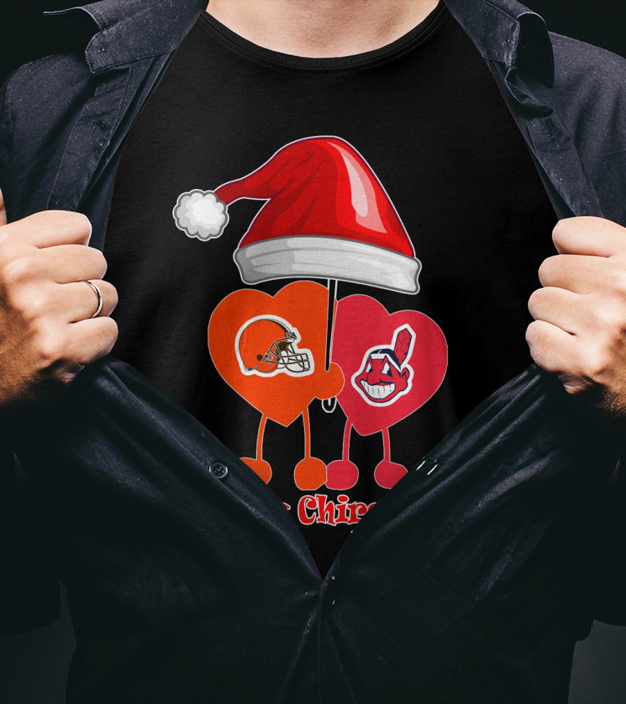 Cleveland Browns Cleveland Indians Merry Christmas T-Shirt