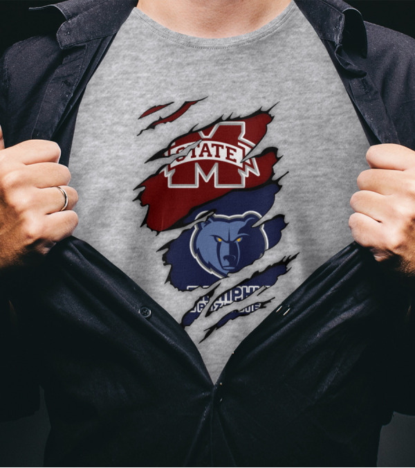 Memphis Grizzlies Mississippi State Bulldogs Rip T-Shirt