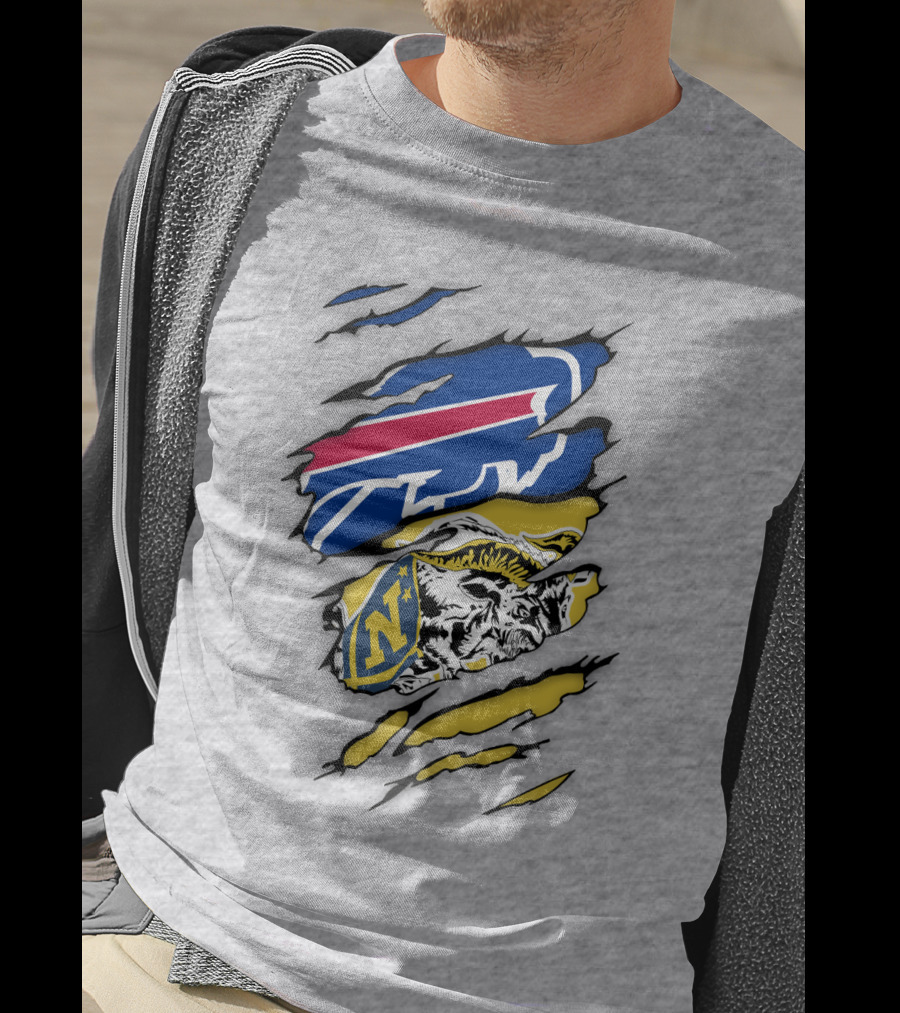 Navy Midshipmen Buffalo Bills Claw Scratch T-Shirt