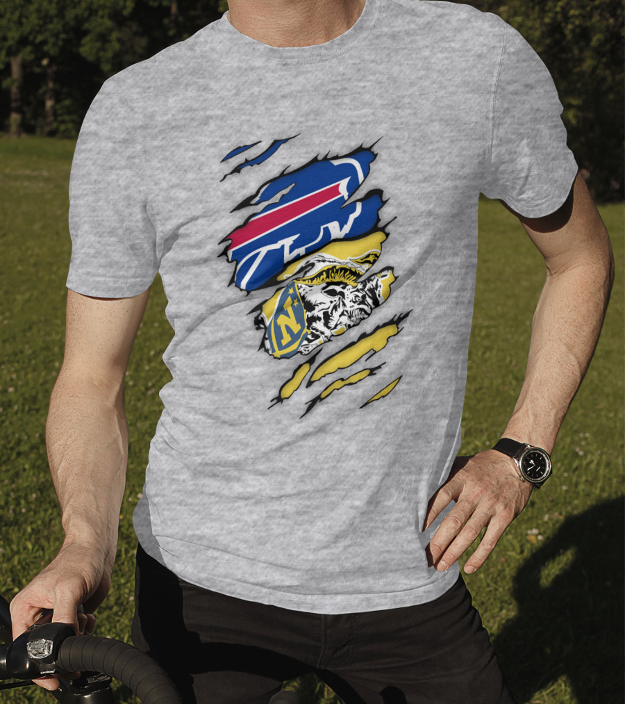 Navy Midshipmen Buffalo Bills Claw Scratch T-Shirt