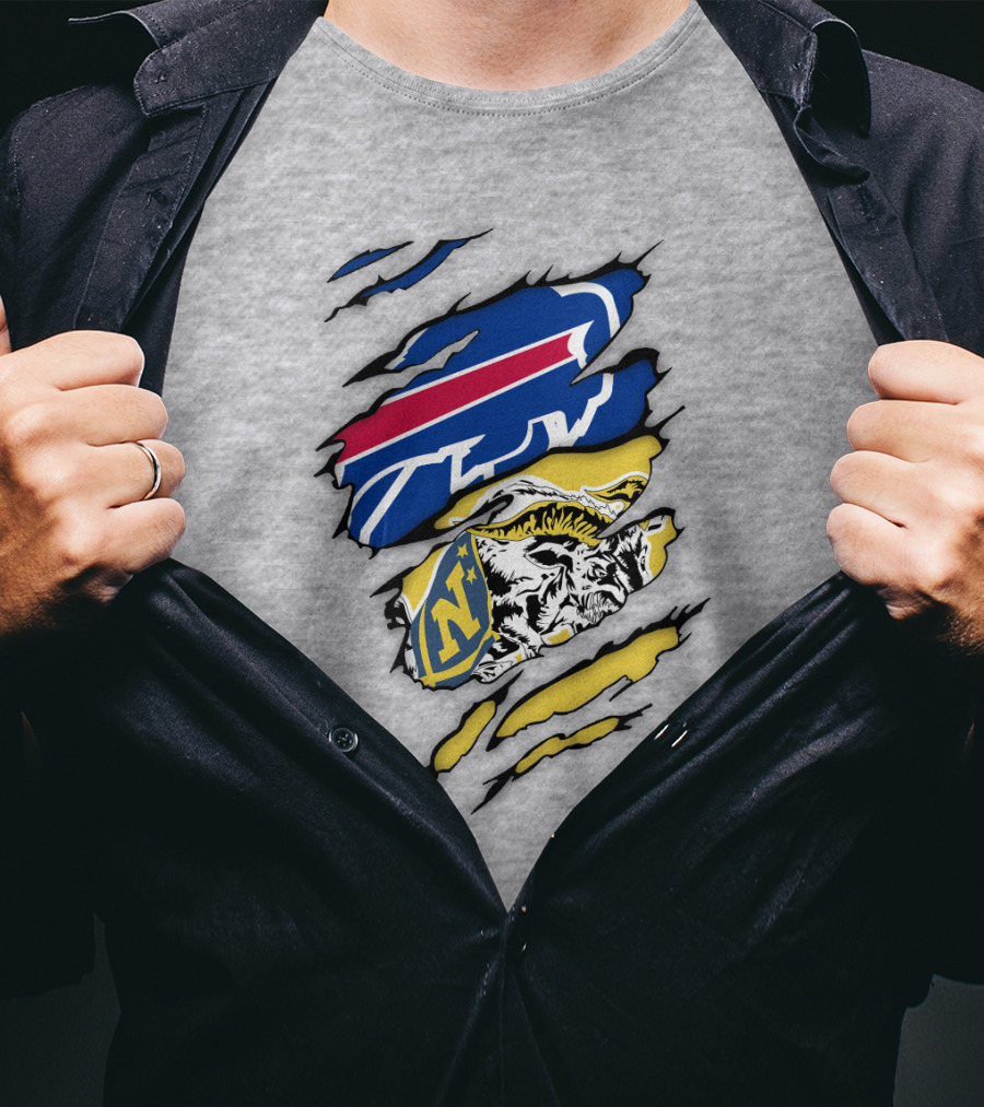 Navy Midshipmen Buffalo Bills Claw Scratch T-Shirt