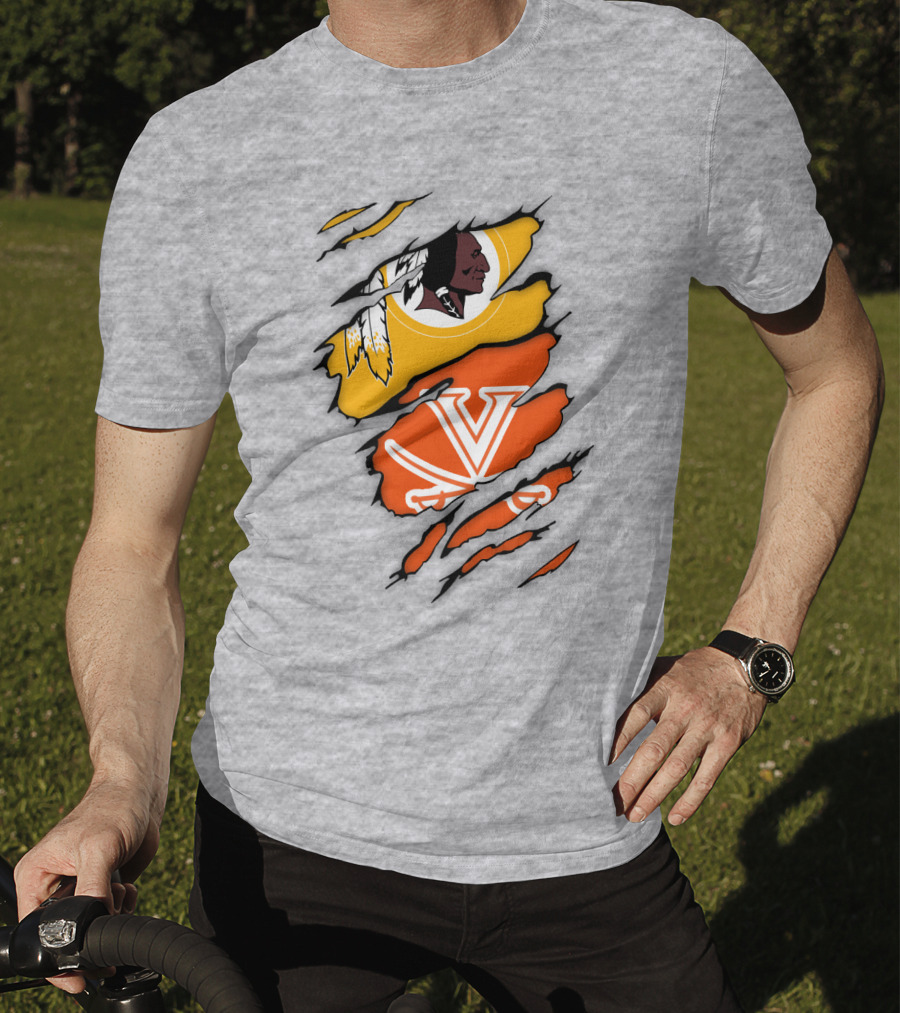 Virginia Cavaliers Washington Football Team Logo Mashup T-Shirt
