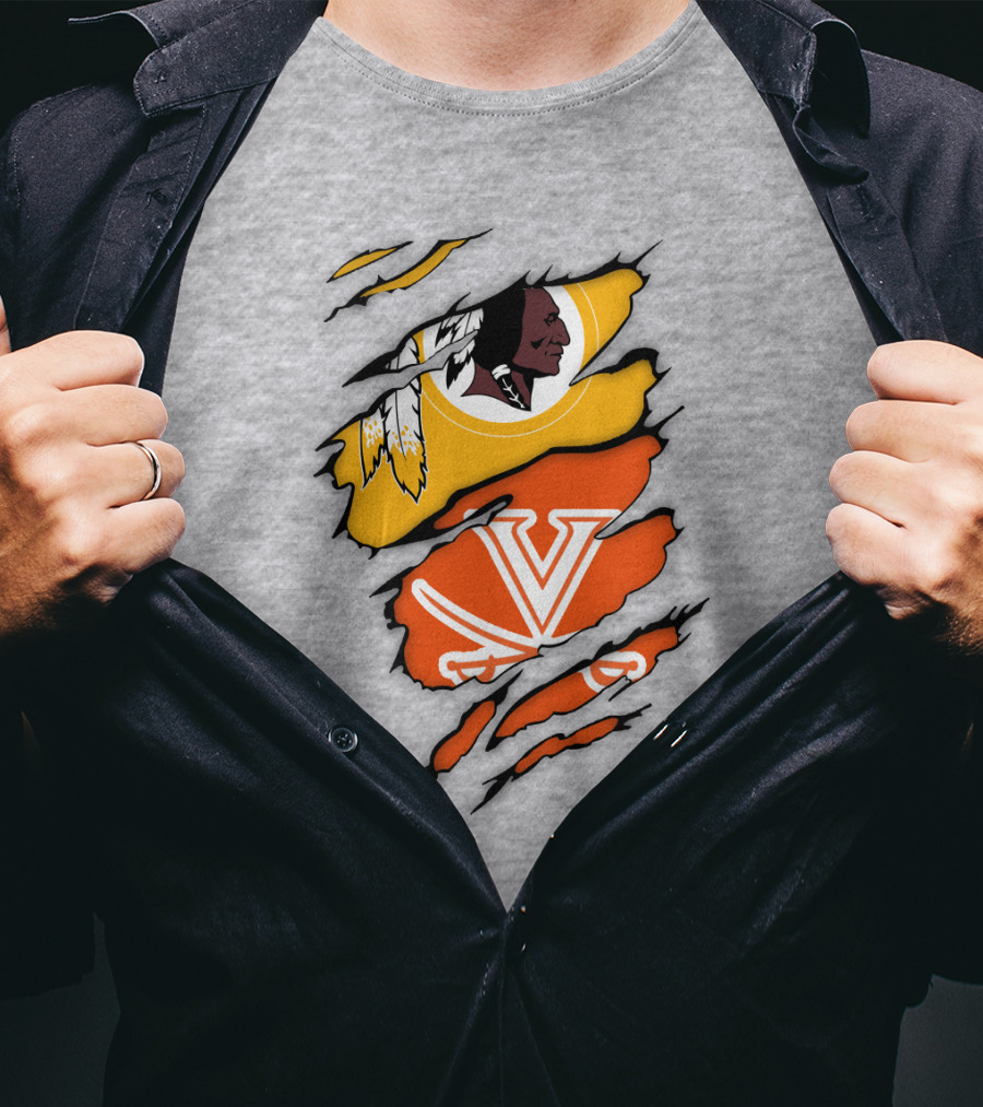 Virginia Cavaliers Washington Football Team Logo Mashup T-Shirt