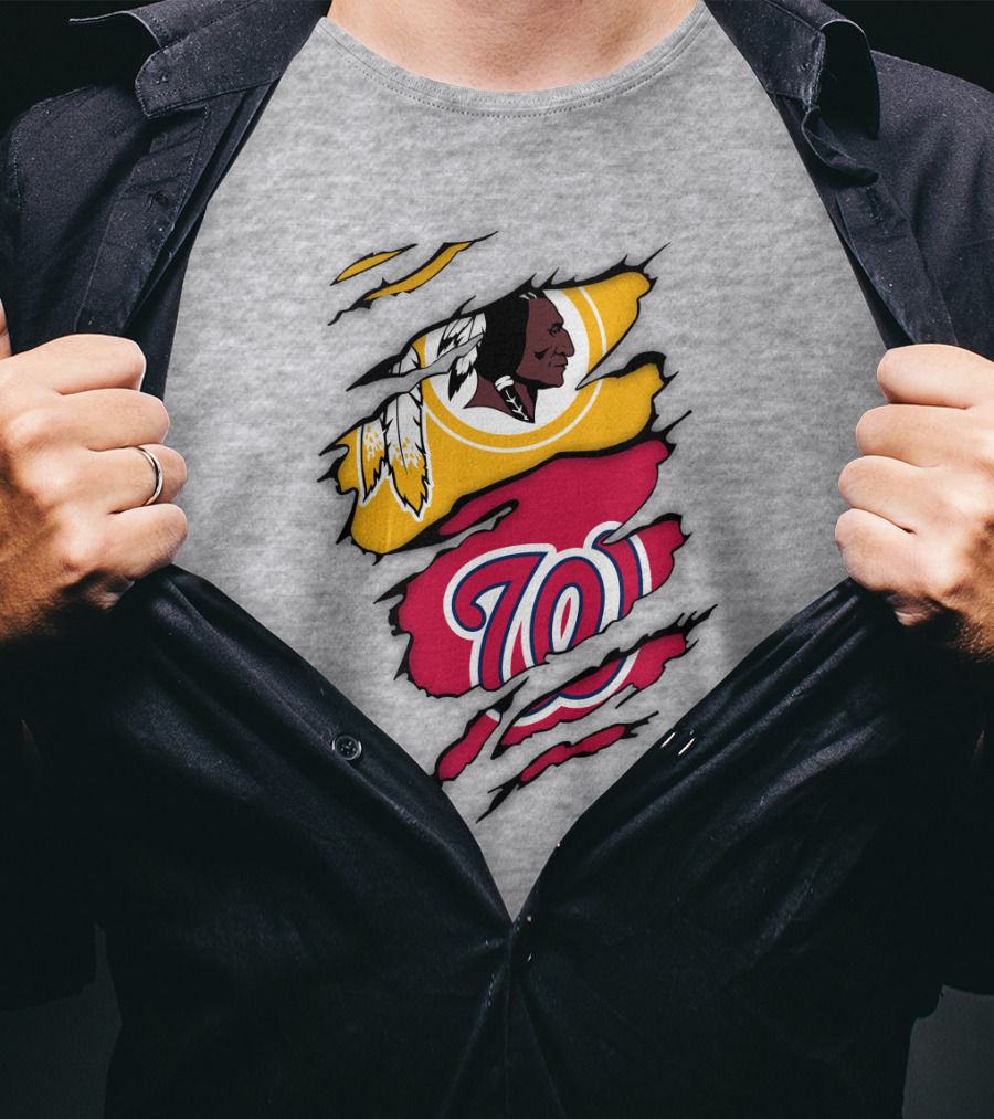 Washington Redskins Nationals Logo Mashup T-Shirt