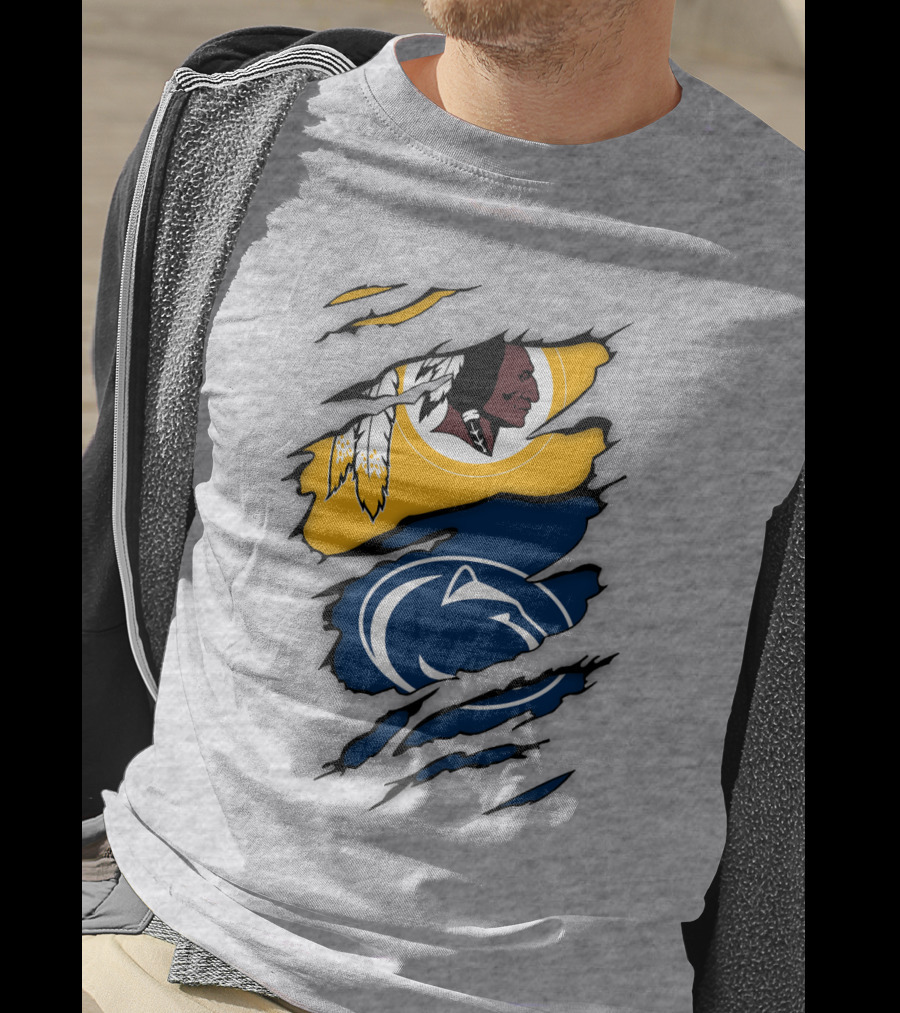 Washington Redskins Penn State Nittany Lions Fan Logo Mashup T-Shirt