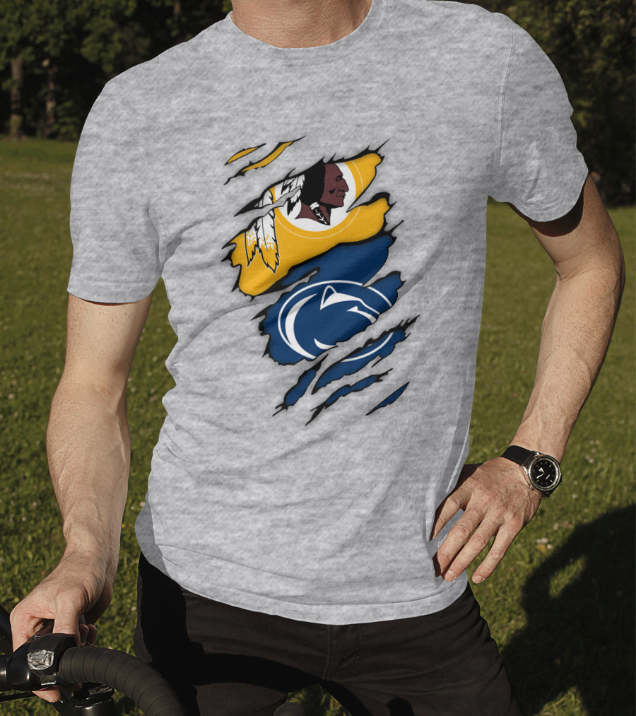 Washington Redskins Penn State Nittany Lions Fan Logo Mashup T-Shirt