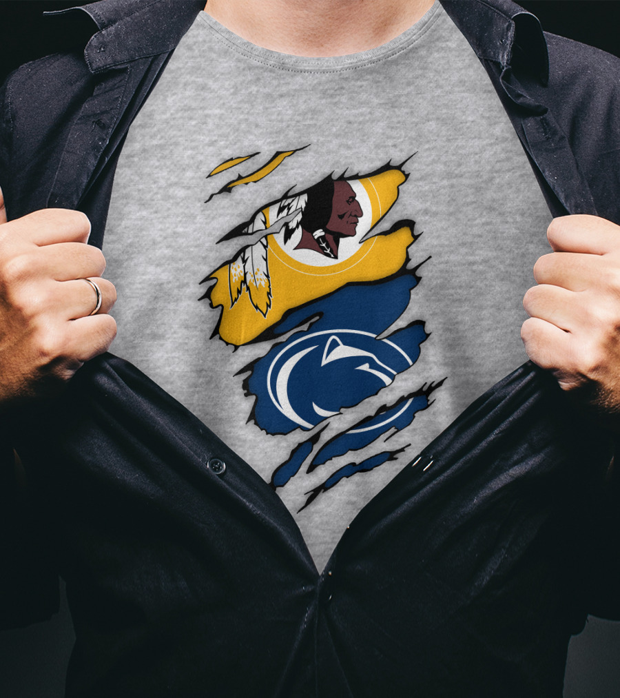 Washington Redskins Penn State Nittany Lions Fan Logo Mashup T-Shirt