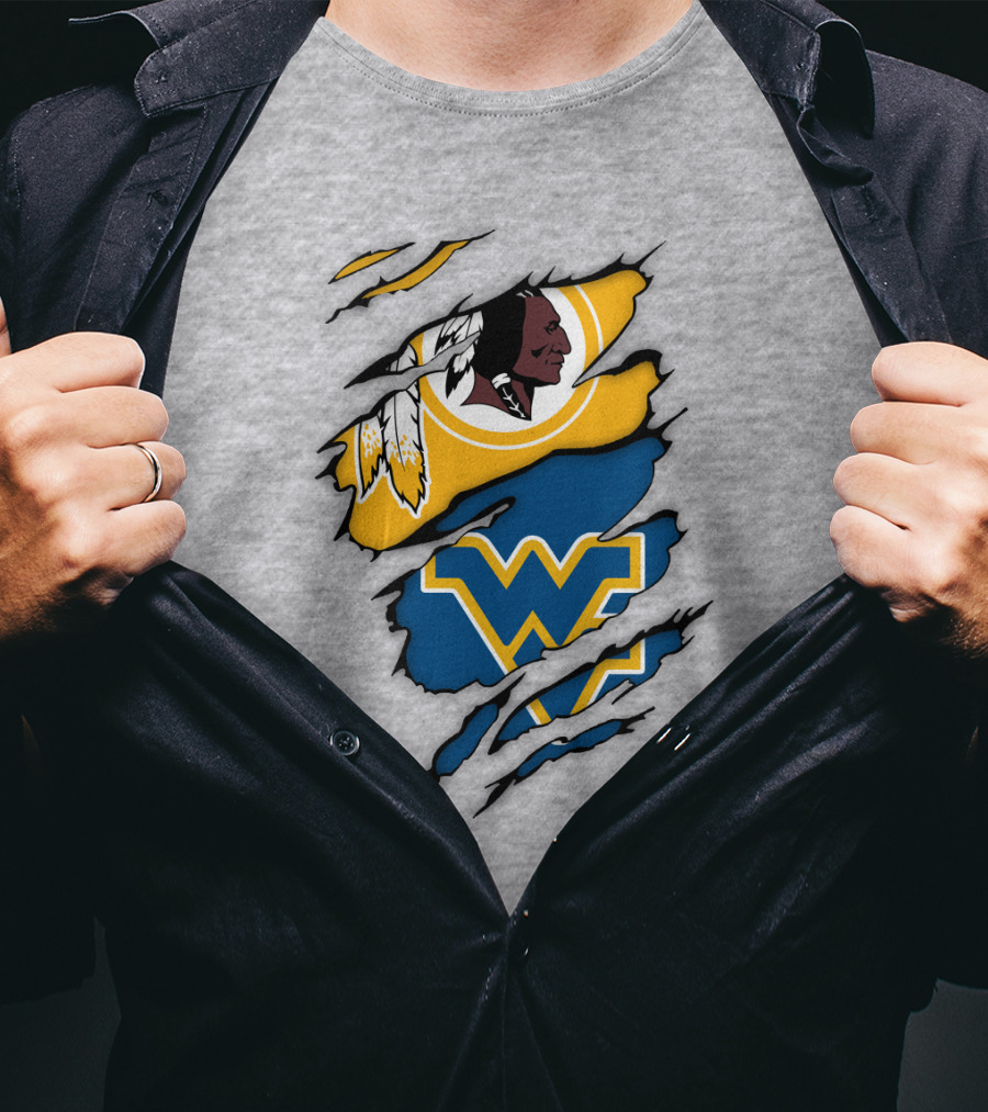 Washington Redskins Wv Mountaineers Collaboration T-Shirt