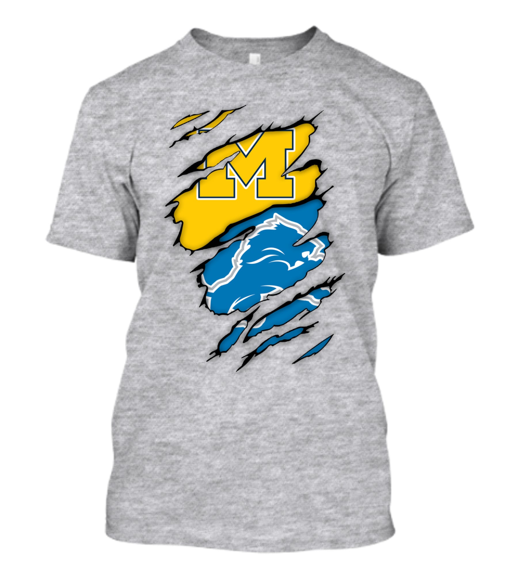 Detroit Loins Michigan M Wolverine Lion Claw Marks T-Shirt