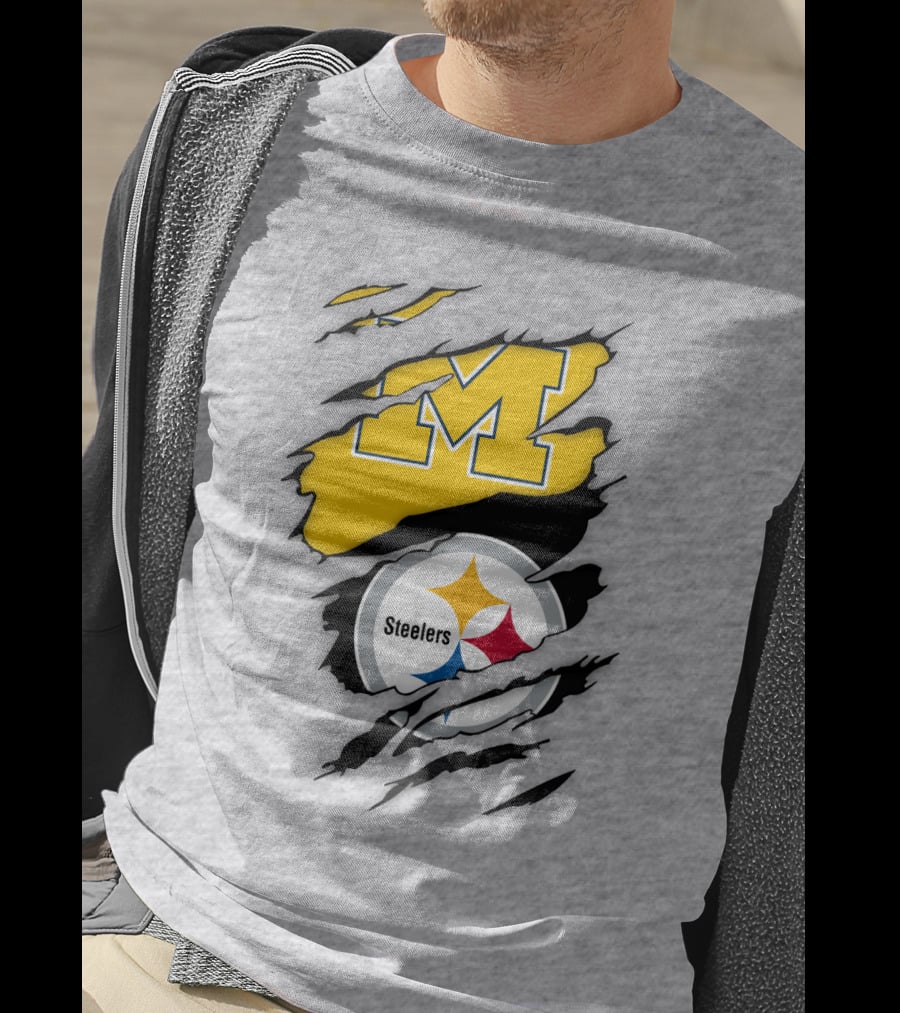 Pittsburgh Steelers Michigan Wolverines Collaboration T-Shirt