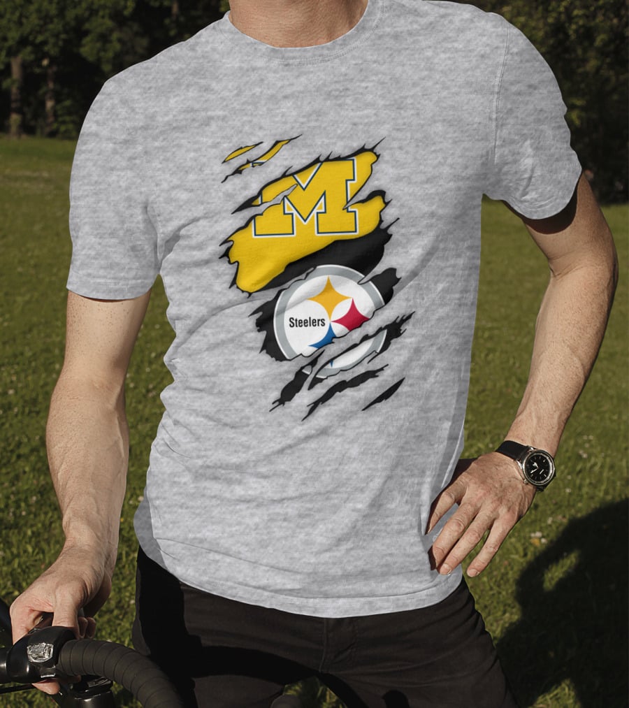 Pittsburgh Steelers Michigan Wolverines Collaboration T-Shirt