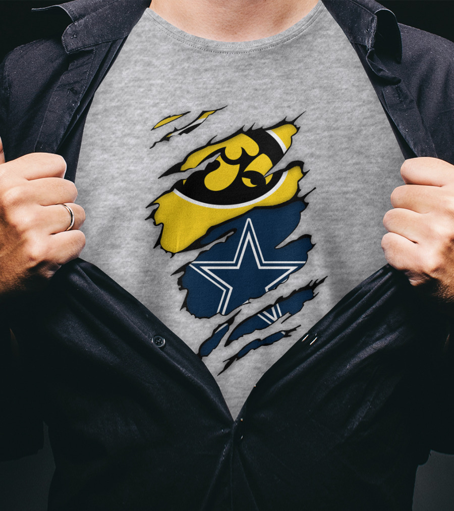 Dallas Cowboys Iowa Hawkeyes Fan Claw Marks T-Shirt
