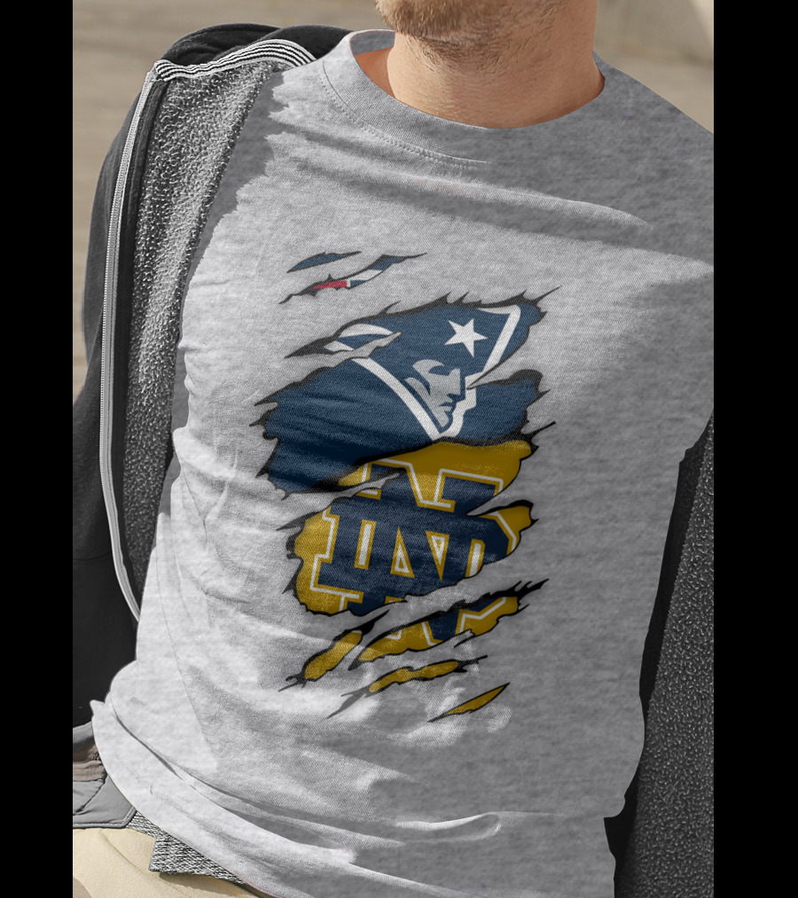Notre Dame Fighting Irish Patriots Logo Mashup T-Shirt