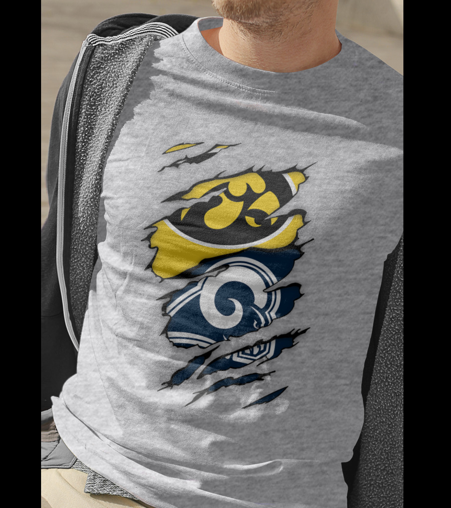 Los Angeles Rams Iowa Hawkeyes Claw Marks T-Shirt