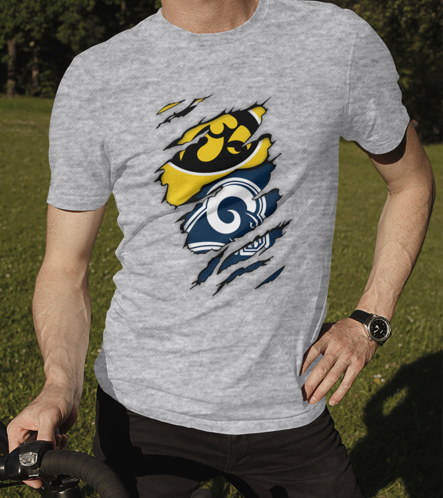 Los Angeles Rams Iowa Hawkeyes Claw Marks T-Shirt