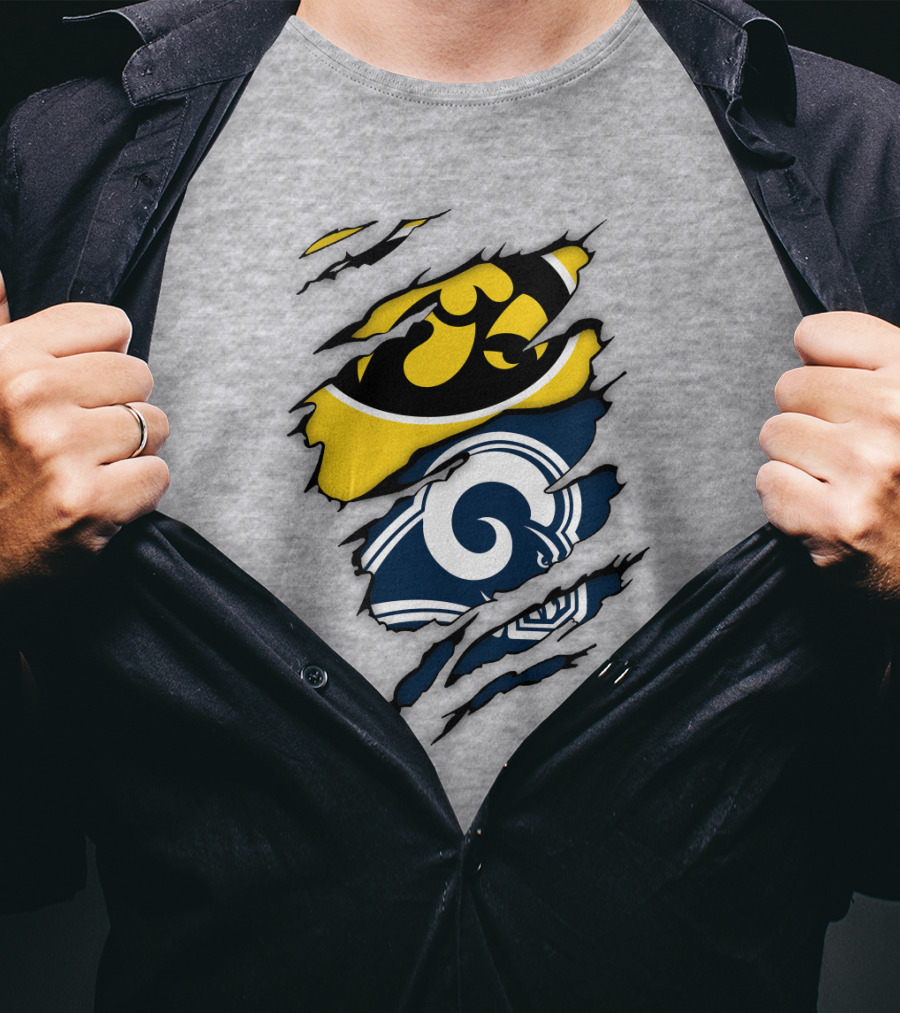 Los Angeles Rams Iowa Hawkeyes Claw Marks T-Shirt