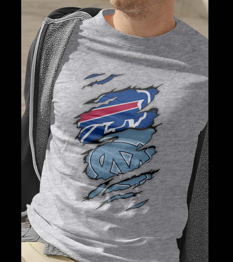 Buffalo Bills North Carolina Tar Heels Logo Claw Marks T-Shirt