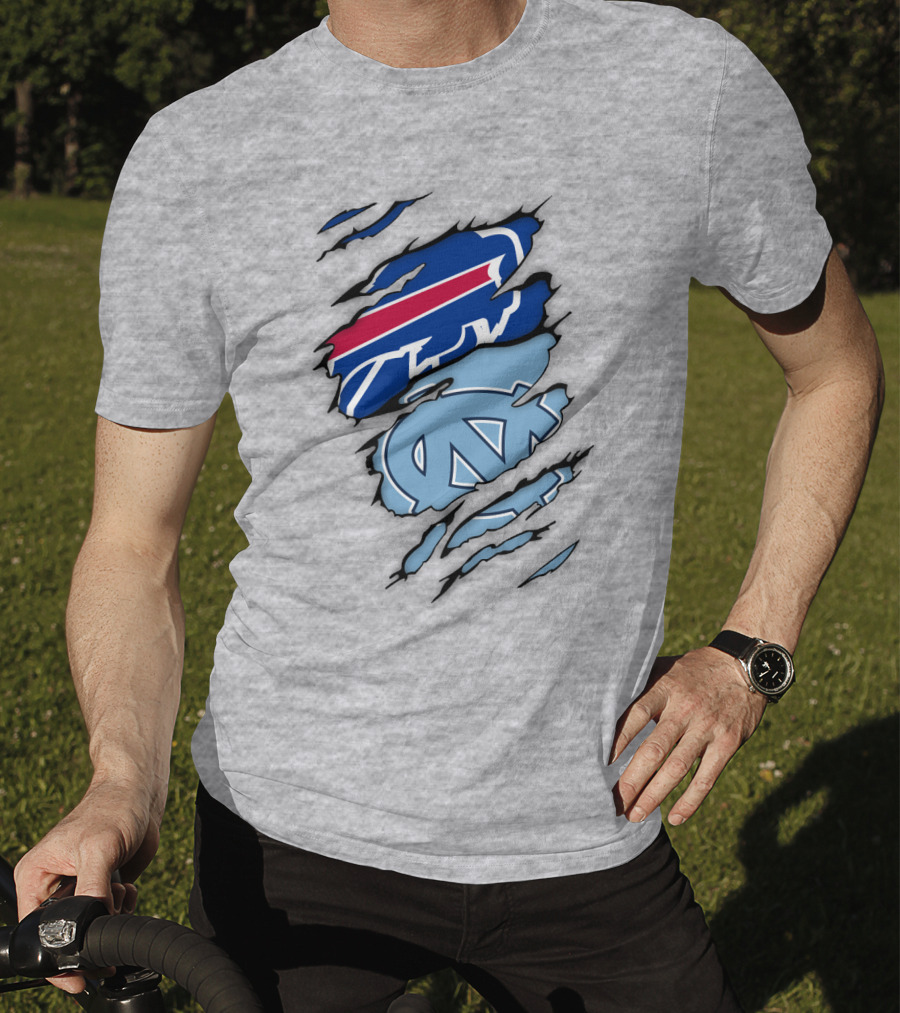 Buffalo Bills North Carolina Tar Heels Logo Claw Marks T-Shirt