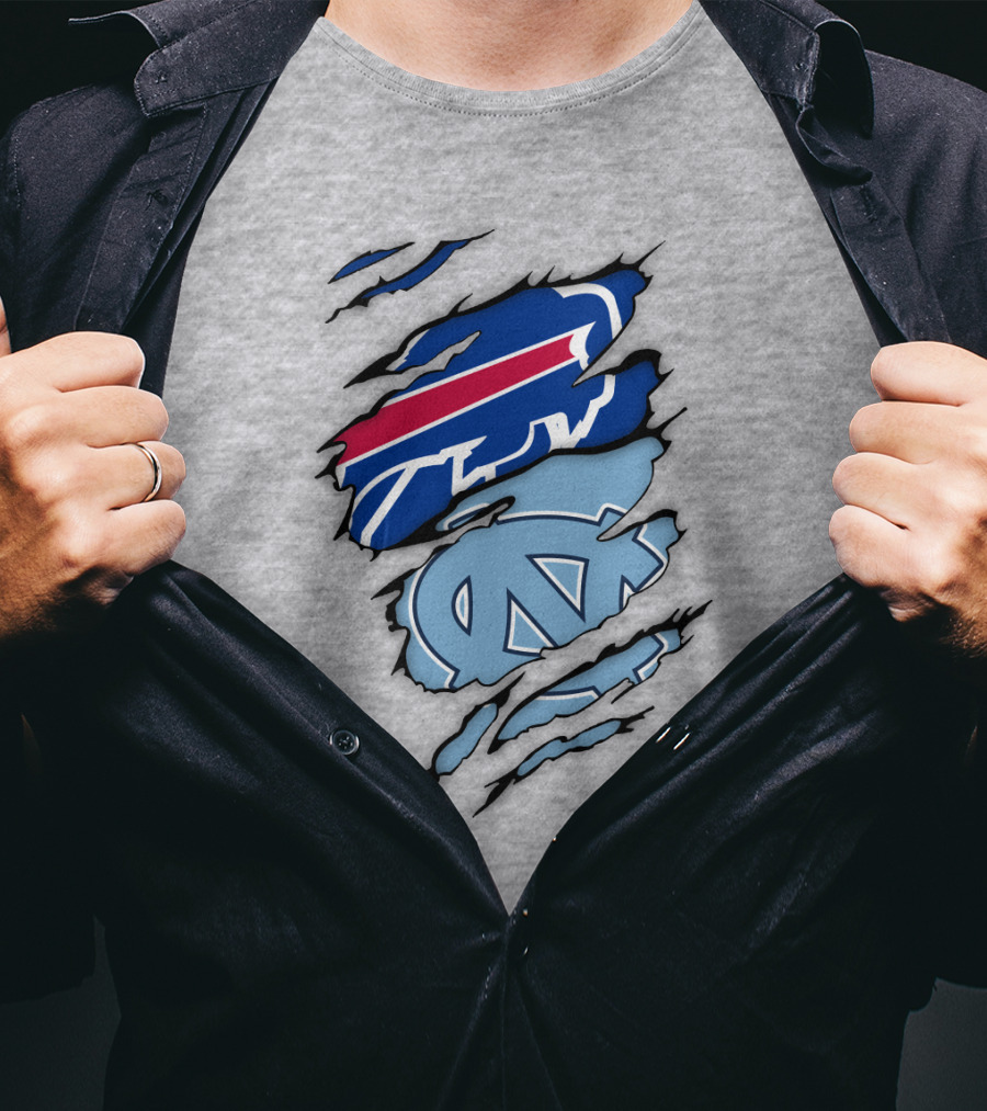 Buffalo Bills North Carolina Tar Heels Logo Claw Marks T-Shirt
