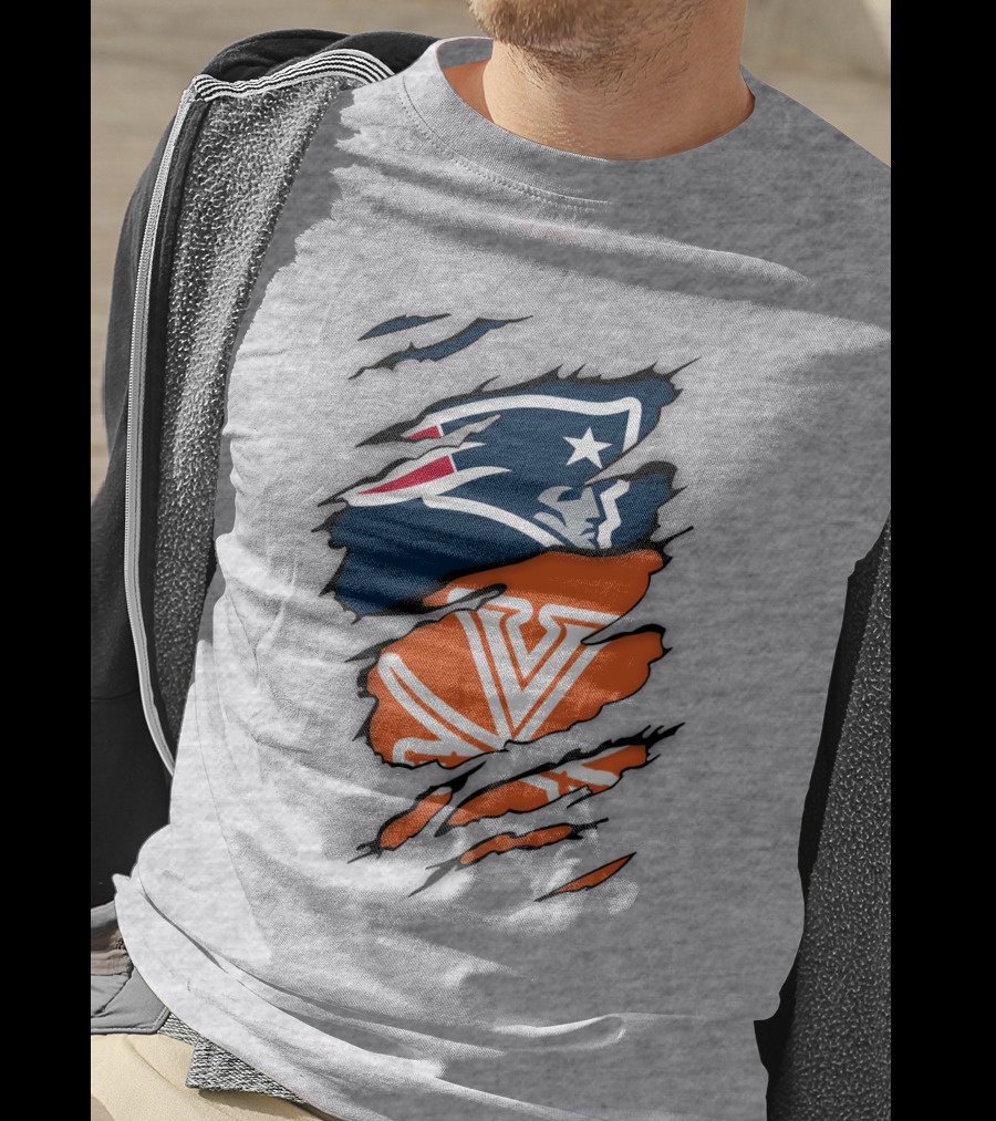 New England Patriots Virginia Cavaliers Dual Logo Fan T-Shirt