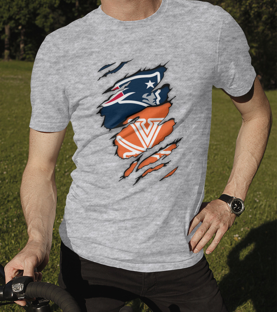 New England Patriots Virginia Cavaliers Dual Logo Fan T-Shirt