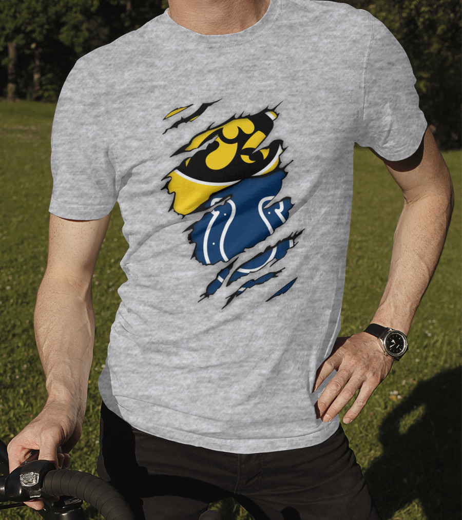Indianapolis Colts Iowa Hawkeyes Logo Mashup T-Shirt