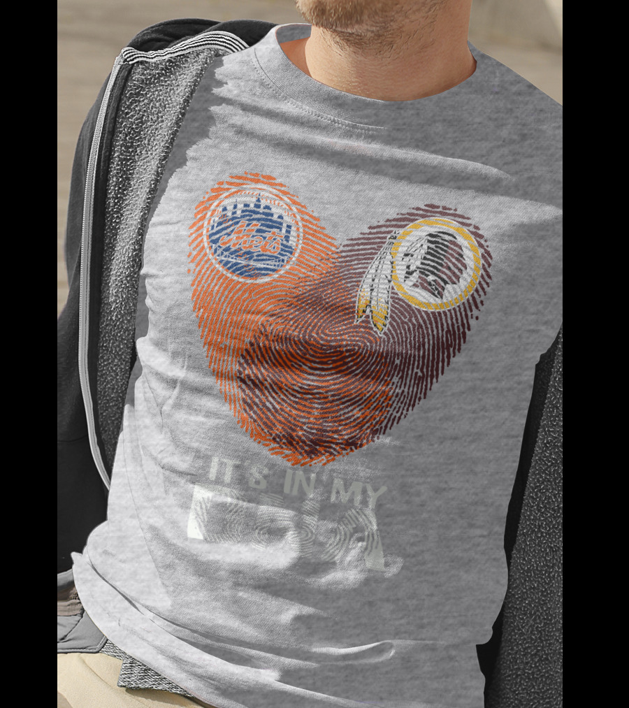 New York Mets Washington Redskins It's In My Dna T-Shirt