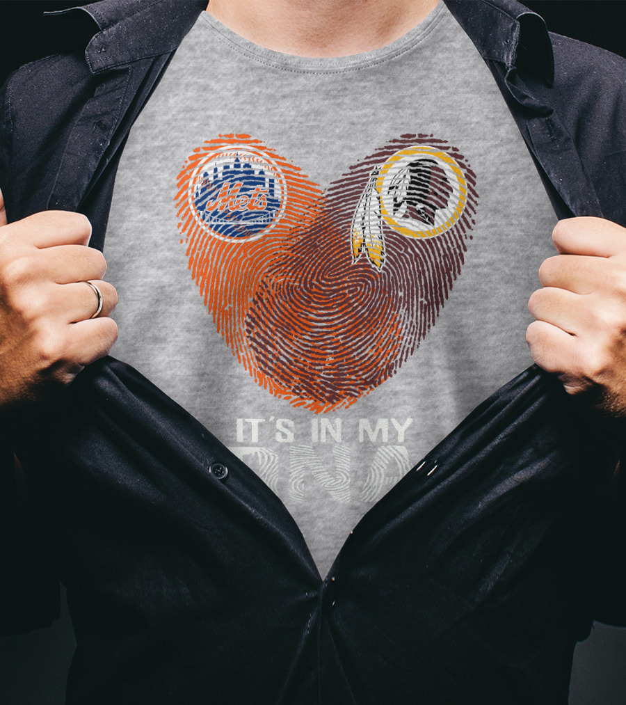 New York Mets Washington Redskins It's In My Dna T-Shirt