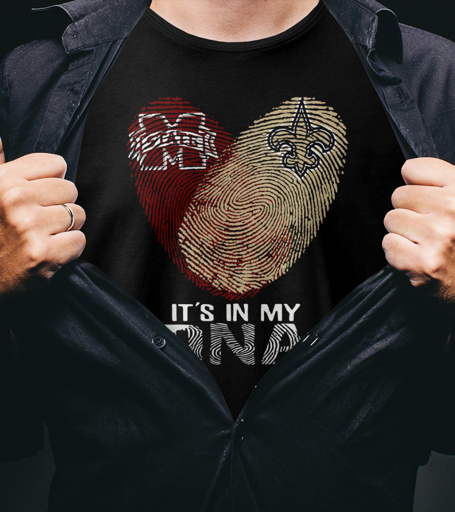 New Orleans Saints Ms State It's In My Dna T-Shirt