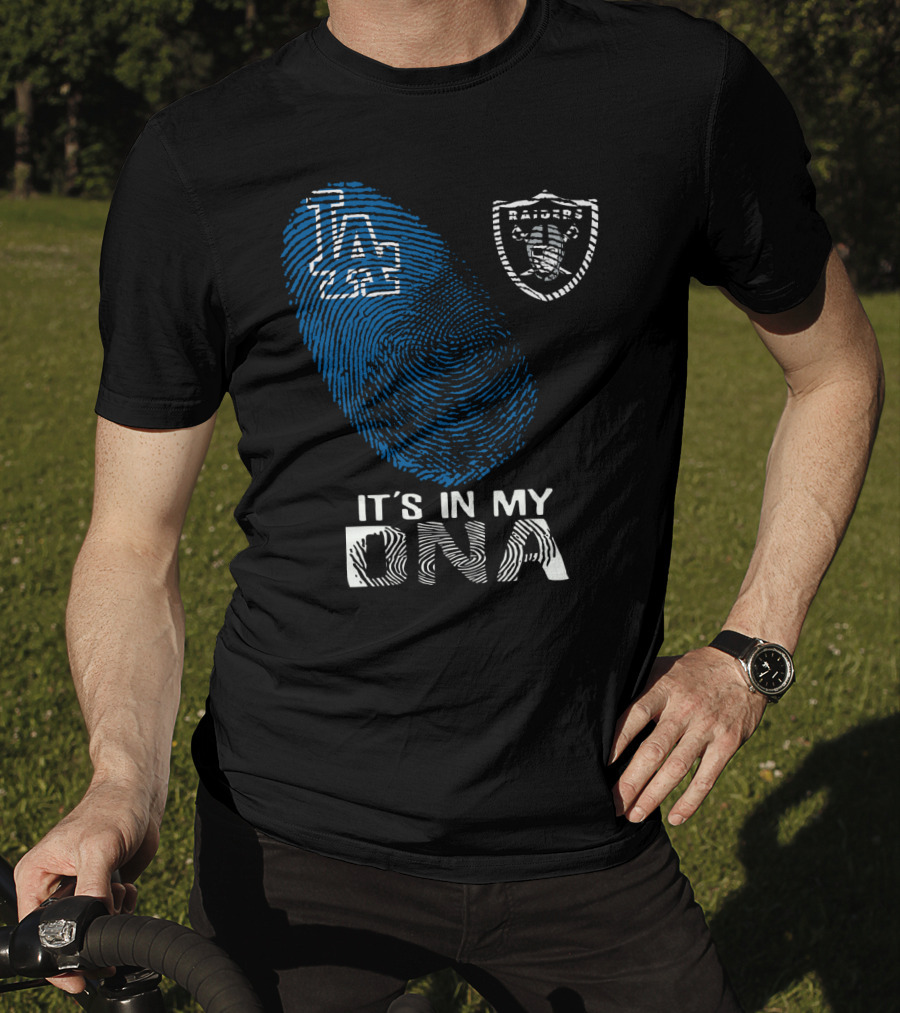 It's In My Dna Oakland Raiders Los Angeles Dodgers T-Shirt