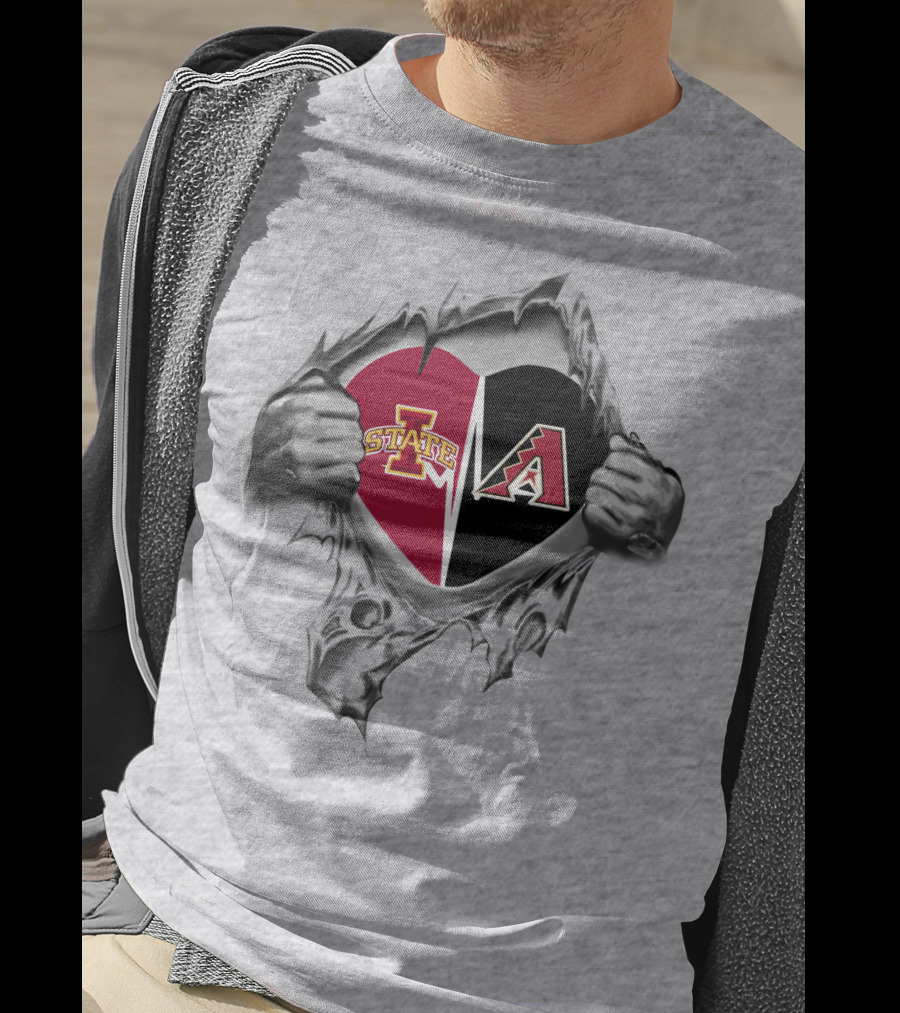 Iowa State Cyclones Arizona Diamondbacks Heart T-Shirt