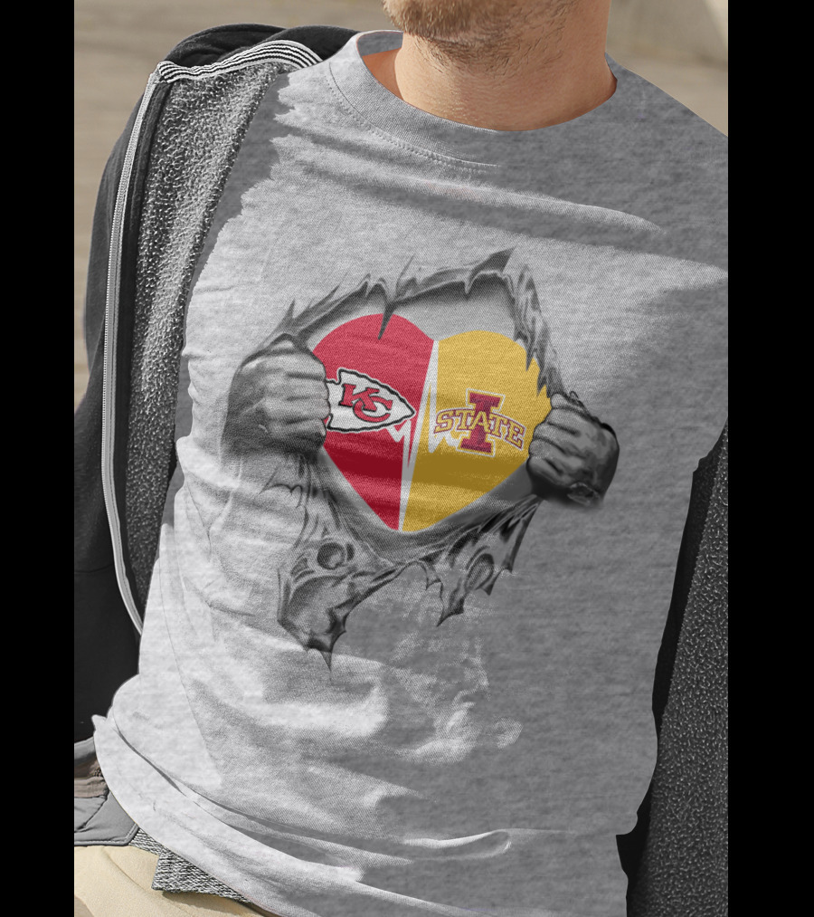 Kansas City Chiefs Iowa State University Heart Fan Loyalty T-Shirt