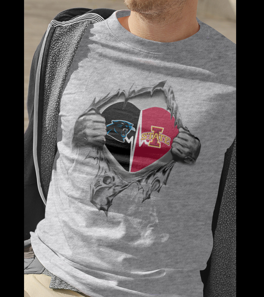 Iowa State Cyclones Carolina Panthers Heart T-Shirt