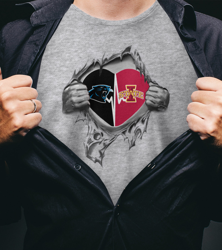Iowa State Cyclones Carolina Panthers Heart T-Shirt