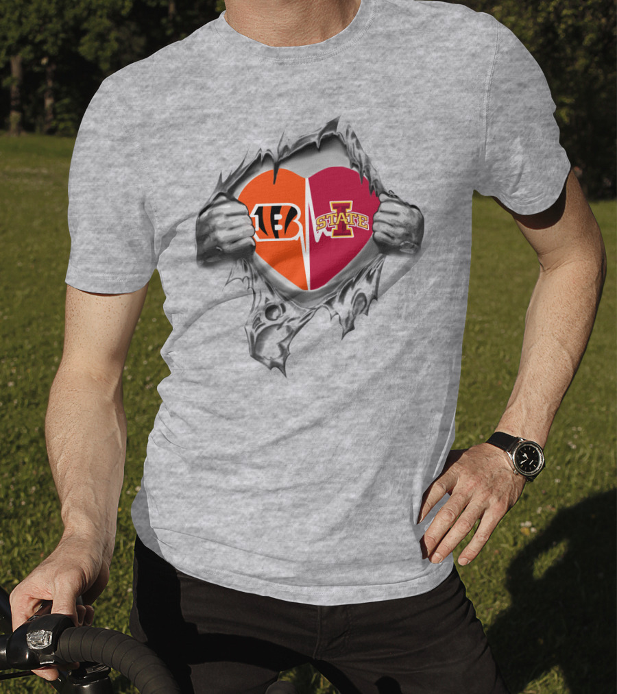 Iowa State Bengals Heart Torn T-Shirt