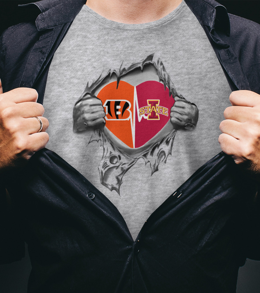 Iowa State Bengals Heart Torn T-Shirt