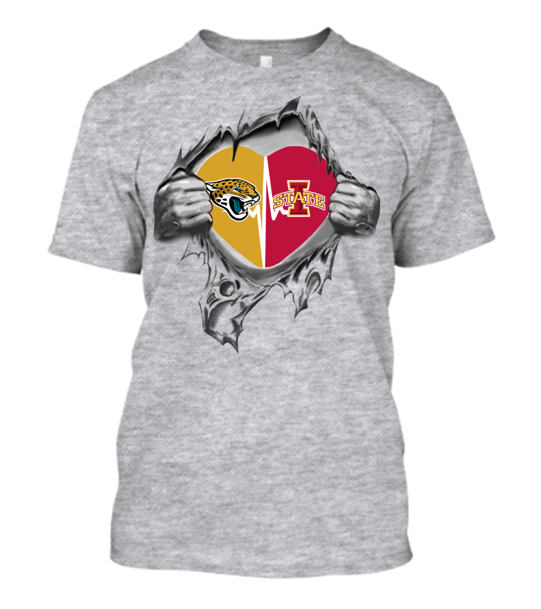 Iowa State Cyclones Jacksonville Jaguars Heart T-Shirt
