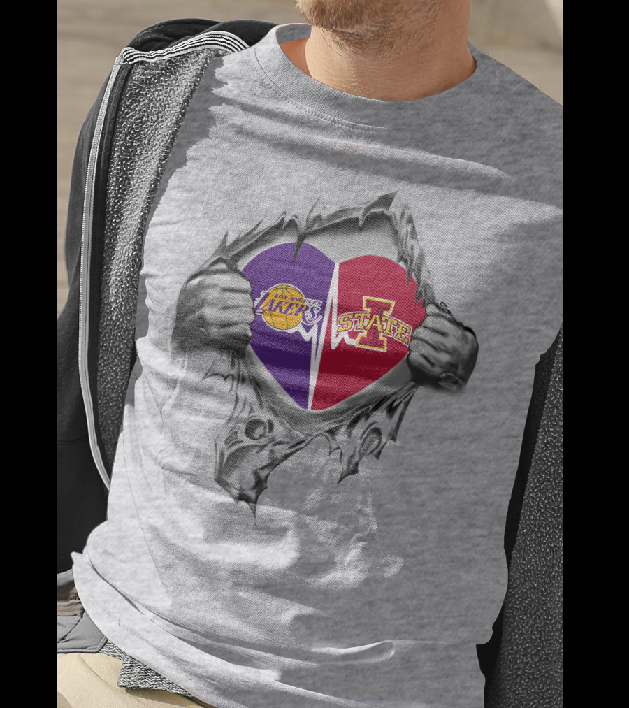 Los Angeles Lakers Iowa State Heart T-Shirt