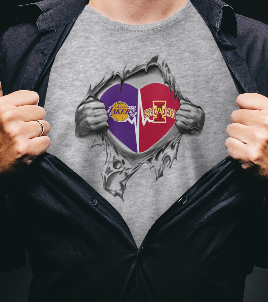 Los Angeles Lakers Iowa State Heart T-Shirt