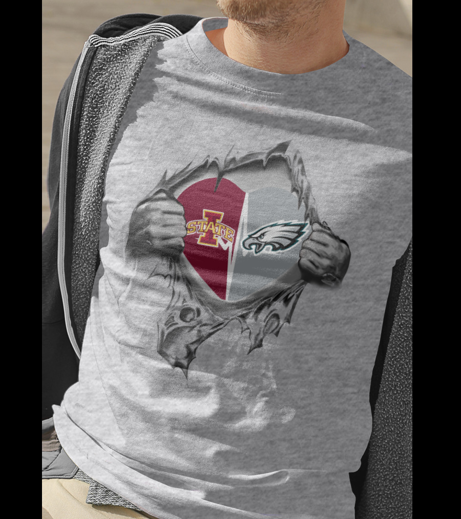 Iowa State Cyclones Philadelphia Eagles Heart T-Shirt