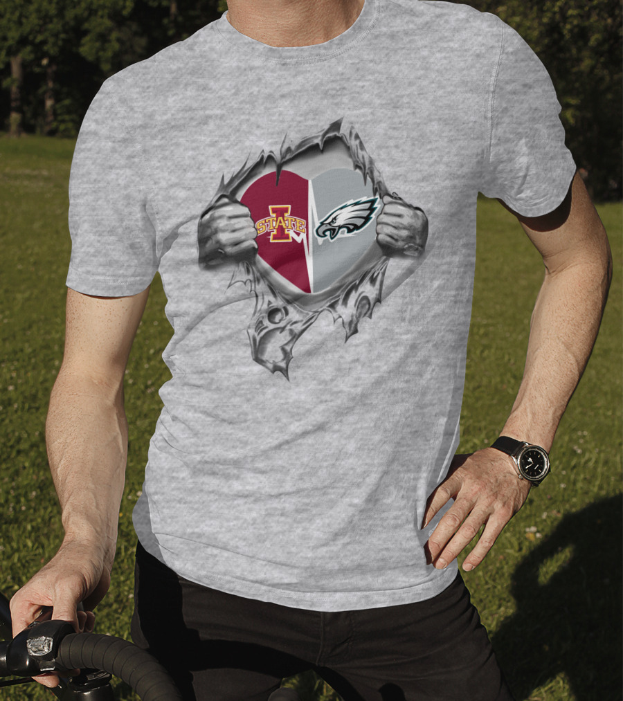 Iowa State Cyclones Philadelphia Eagles Heart T-Shirt