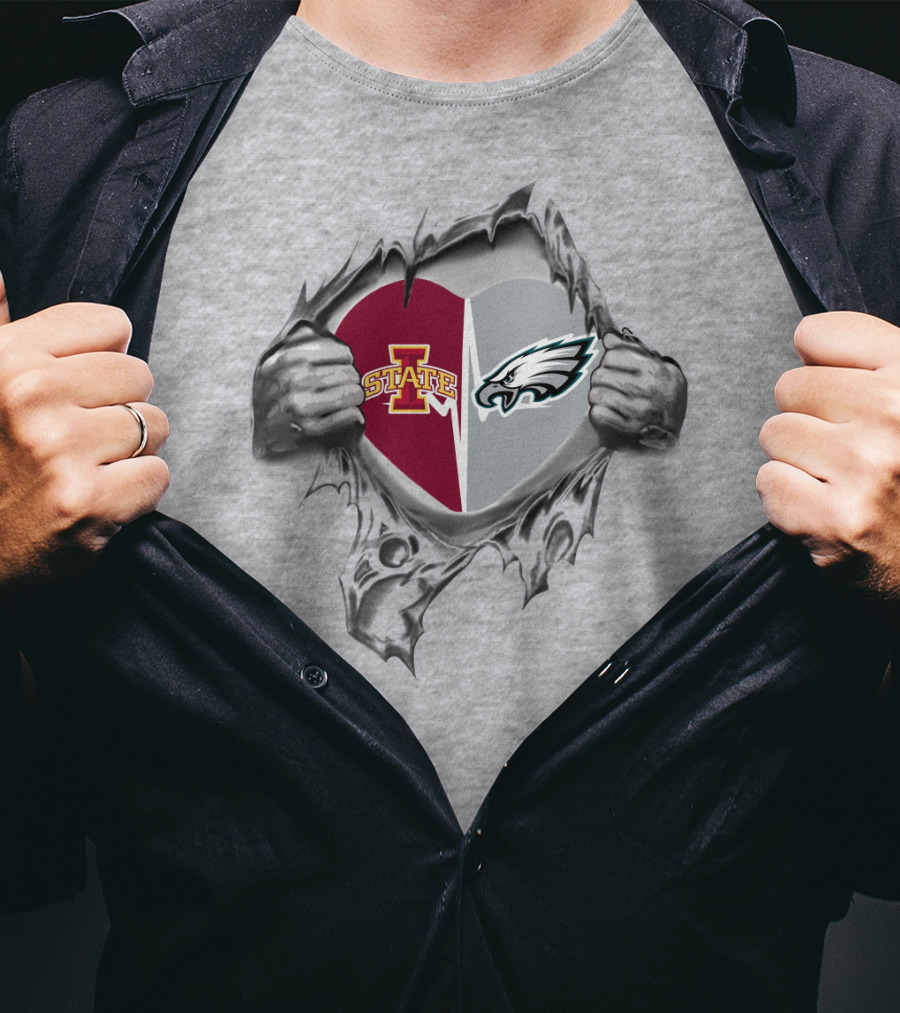 Iowa State Cyclones Philadelphia Eagles Heart T-Shirt