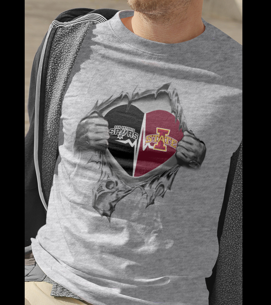 San Antonio Spurs Iowa State Heart T-Shirt